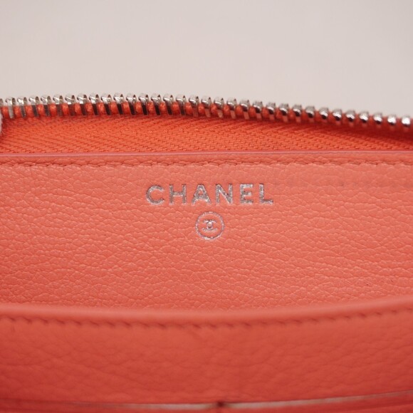 Chanel Caviar Quilted Flap Card Holder Wallet Pink 1872014  CHANEL Authentic Pink Leather Wallet